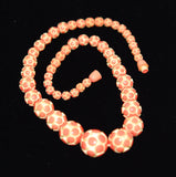 Art Deco Pink Carved Celluloid Necklace