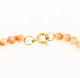 Gold clasp on vintage Pink Coral & 14K Gold Bracelet