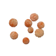 Angel Skin Pink Coral Carved Floral Cabochons Gemstones