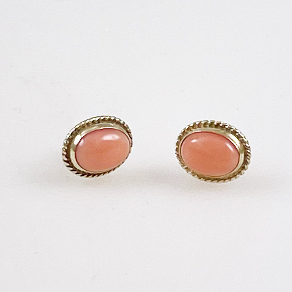 Pink Coral & 14Kt Gold Earrings by Carla