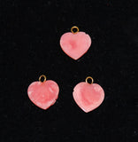 Back of Dark Pink Carved Coral Heart Charms Pendants Floral