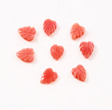 Dark Pink Carved Coral Leaves NOS