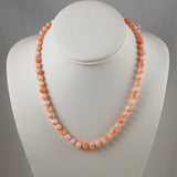 Pink Coral Necklace 7mm Round Beads