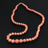 Vintage Pink Coral Necklace Graduated
