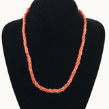 Vintage salmon pink coral necklace