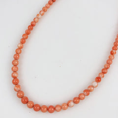 Pink Coral Graduated 14K Gold Necklace Vintage