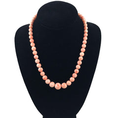 Pink Coral Graduated Necklace Vintage 13mm
