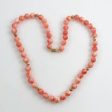 Vintage Pink Coral & 14K Gold Necklace