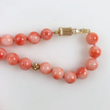 Pink Coral & 14K Gold Clasp on Necklace