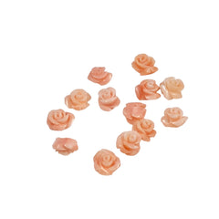 Angel Skin Pink Coral Carved Rose Cabochons NOS