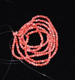 Dark Pink Coral 4mm Round Beads- Genuine natural