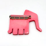 Pink Elephant Brooch Plastic Vintage 