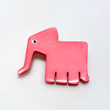 Pink Elephant Brooch Plastic Vintage