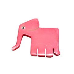 Pink Elephant Brooch Plastic Vintage