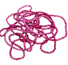 Fuchsia Pink Fossil 4mm Bead Strands
