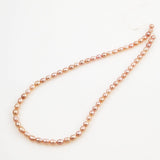Pink Freshwater Pearl Oval Beads Strand
