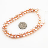 Pink Freshwater Pearl Oval Beads Strand