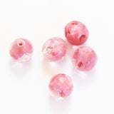 Pink Faceted Givre 12mm Glass Beads Vintage