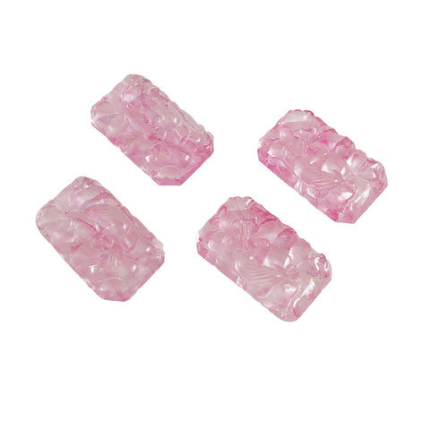 pink glass pierced stones