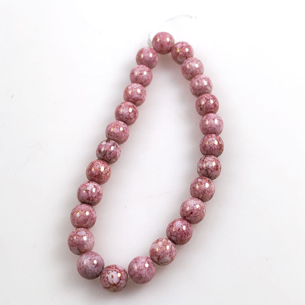 Mauve Pink Czech Glass Beads 
