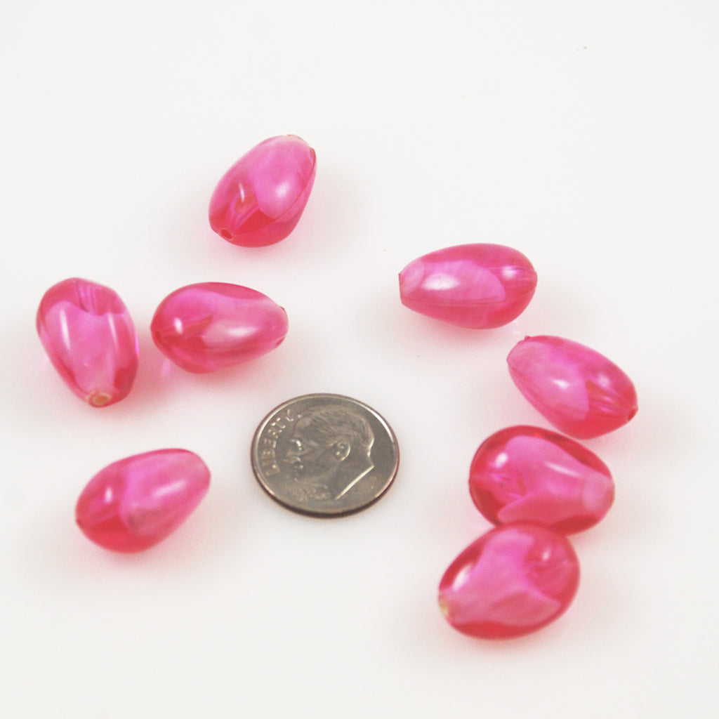 Pink Heart Lucite Beads