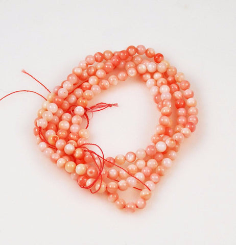 Pink Mother of Pearl Round Beads Strand 5mm