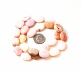 Natural Pink Peruvian Opal Oval Bead Strands