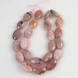 Pink Peruvian Opal Faceted Oval Beads