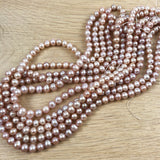 Pink round freshwater pearls