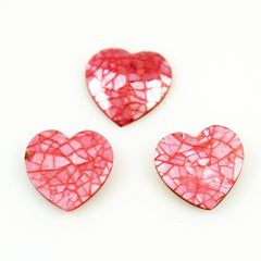 Pink Shell Crackled Hearts
