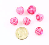 Pink Striated Nugget Glass Beads