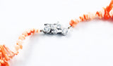 Angel Skin Pink Branch Coral Necklace with Sterling CZ Clasp