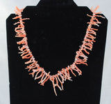 Angel Skin Pink Branch Coral Necklace with Sterling CZ Clasp