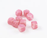 Pink Satin Cube Beads 10mm