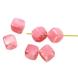 Pink Satin Cube Beads 10mm