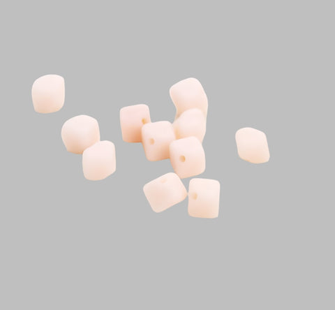 Dusty Pink Cube Glass Beads