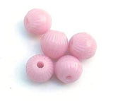 Pink Prosser 8mm Glass Round Beads - Vintage
