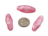 Pink Satin Tube Glass Beads