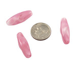 Pink Satin Tube Glass Beads