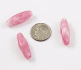 Pink Satin Tube Glass Beads
