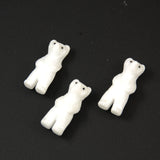 Carved Polar Bear Beads Genuine White Quartz