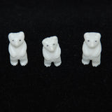 Carved Polar Bear Beads Genuine White Quartz