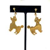 vintage poodle dog earrings