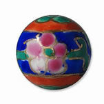 Red and Blue Floral Porcelain Beads