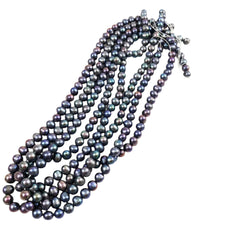 Purple Peacock Round Freshwater Pearl Beads Strand