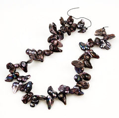 Large Purple Peacock Blister Pearl Beads Strand