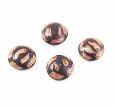 Amethyst Purple & Copper Murano Glass Cabochons (4) 20mm