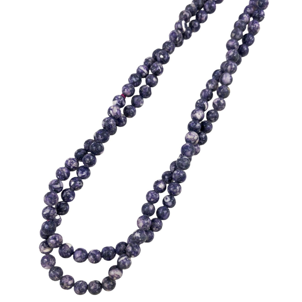 Purple Fossil Bead Strands