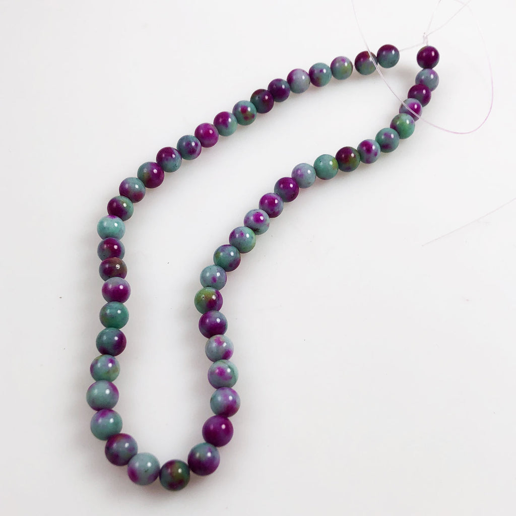 Green & Purple Mountain Jade Beads