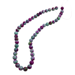 Green & Purple Mountain Jade 8mm Round Beads